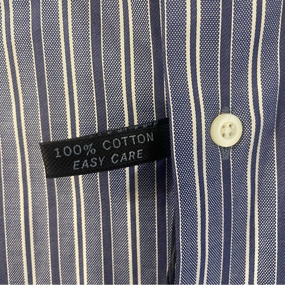 Marc Anthony NWT Men's Blue Striped Shirt slim fit. Size 16.5. 34-35 sleeve. - Picture 3 of 6